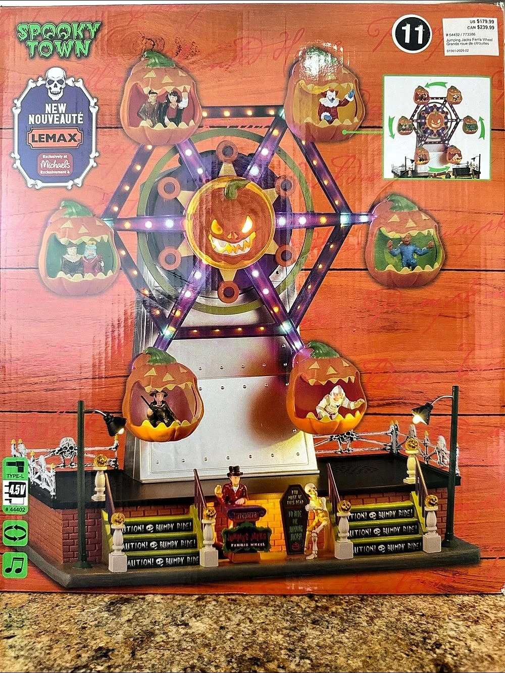 Lemax Jumping Jacks Ferris Wheel Halloween Decor